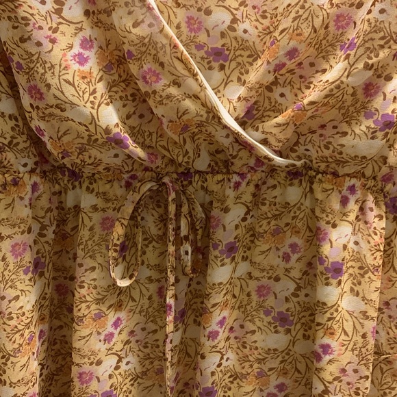 Francesca’s Blue Rain Floral Print Mini Dress XL - Picture 4 of 6